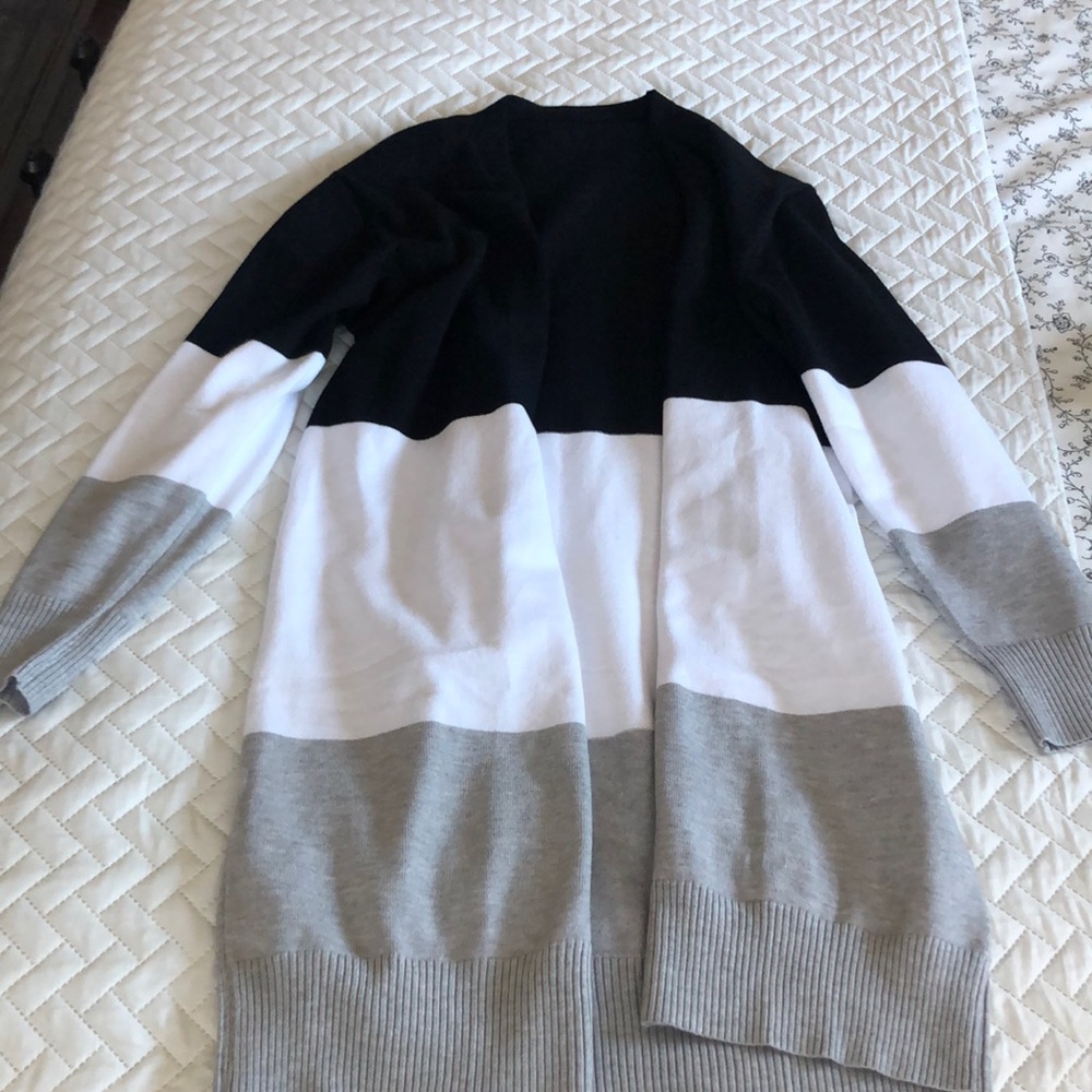 Color block cardigan